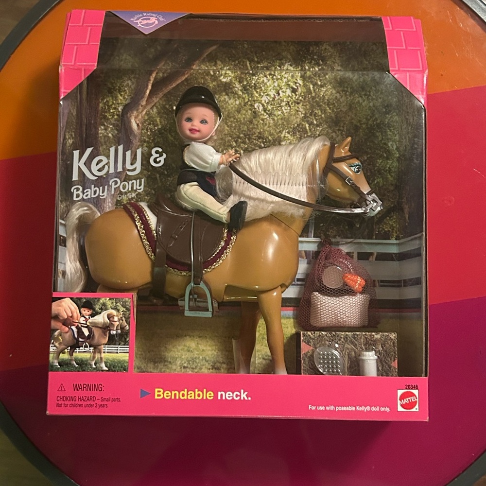 Barbie Kelly & Baby Pony Set - Brown & Cream! 1998! Vintage.